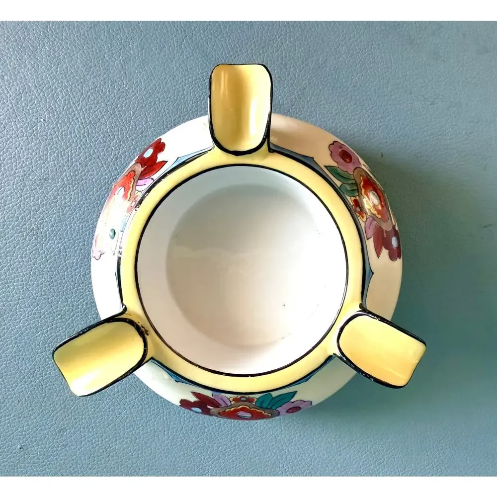 Antique 1920s Art Deco Noritake Hand Painted Porcelain Ashtray Collectible